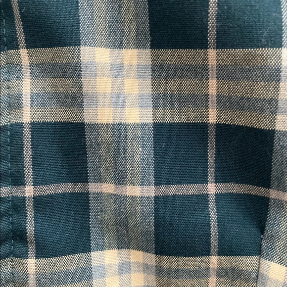 Fleet Collection Teal Plaid/Gingham Crop Top - Picture 3 of 4